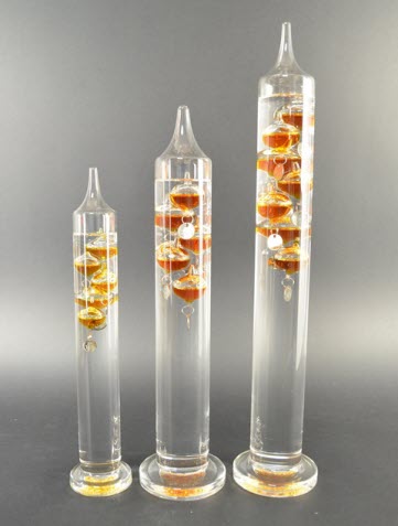 Galileo Thermometer 42 cm, Cognac (ganz Rechts)