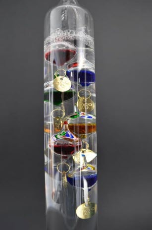 Galileo Thermometer 44 cm – Multicolour, met 6 Bollen